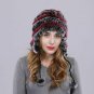 Women's Winter Warm Hat Real Rabbit Fur Lady Cap Trapper Ear Muffs Beanie Pompom