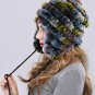 Women's Winter Warm Hat Real Rabbit Fur Lady Cap Trapper Ear Muffs Beanie Pompom