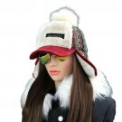 Women Winter Hat Ushanka Earflap Cap Snow Cashmere Bomber Fur Pompom Russian