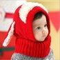 Winter Kids Hat Boys Girls Hood Scarf Wool Warm Cap Knit Baby Beanie Toddler