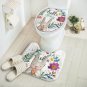 Toilet Carpet Mat Bathroom Rug Shower Curtain Bath 2pcs Set Towels Mom Xmas Gift