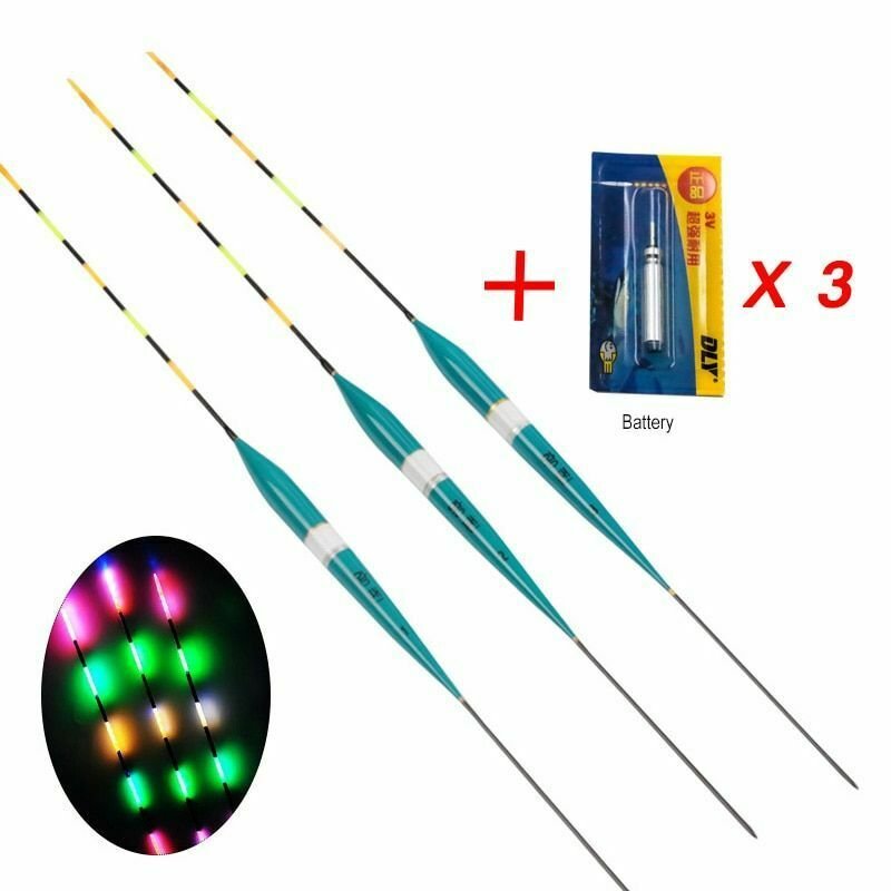 Night Fishing Float LED Electronic With Battery Bobber Luminous Tackle 3Pcs/lot