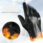 Winter Men Gloves Faux Leather Touch Screen Warm Windproof Waterproof Non-Slip