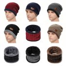 Winter Hats For Men Scarf Thick Warm Black Autumn Beanie Wool Ski Cap Knitted