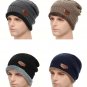 Winter Hats For Men Scarf Thick Warm Black Autumn Beanie Wool Ski Cap Knitted