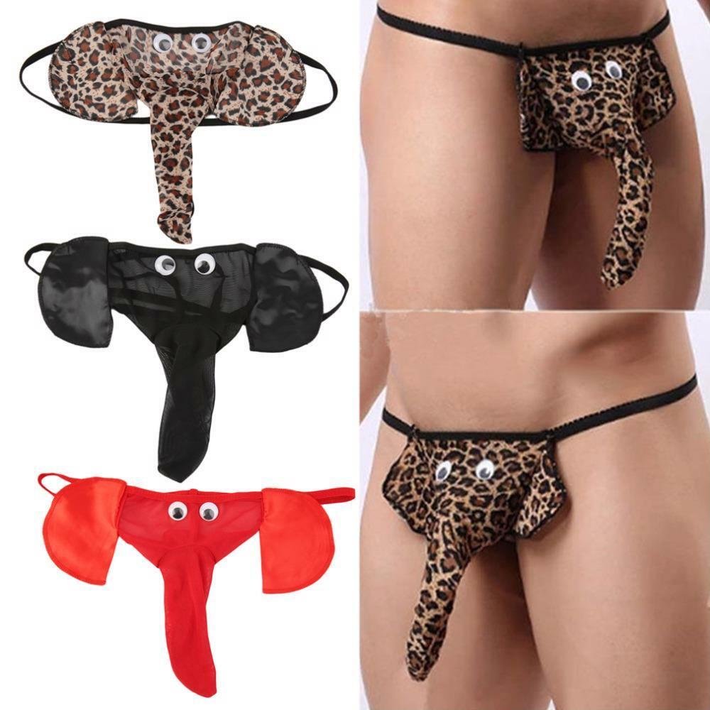 Men Underwear Elephant Nose G String Pants Valentines Party Sexy Thongs Briefs