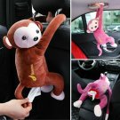 Paper Napkin Holder Box Cover Hanging Monkey Home Office Car Kids Plush Soft Toy