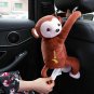 Paper Napkin Holder Box Cover Hanging Monkey Home Office Car Kids Plush Soft Toy
