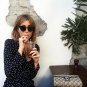 Sunglasses Women Cat Eye Retro Fashion Metal Frame Tinted Lens UV400 Oversized