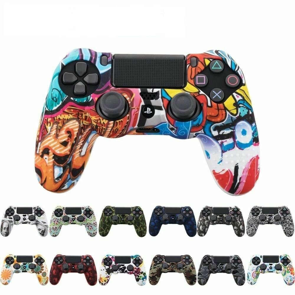 Case Skin Cover For Sony PS4 Controller Silicone Rubber Gel Grip Handle Console