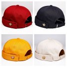 Men Brimless Cap Baseball Leaf Rivet Warm Rolled Cuff Bucket Skullcap Sailor Hat