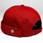 Men Brimless Cap Baseball Leaf Rivet Warm Rolled Cuff Bucket Skullcap Sailor Hat