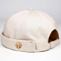 Men Brimless Cap Baseball Leaf Rivet Warm Rolled Cuff Bucket Skullcap Sailor Hat