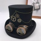 Theater Men Hat Vintage Steampunk Black Punk Style Top Headwear Gothic Cosplay