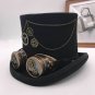 Theater Men Hat Vintage Steampunk Black Punk Style Top Headwear Gothic Cosplay