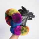 Women Leather Gloves Real Rex Rabbit Fur Genuine For Winter Touchscreen Mittens
