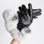 Women Leather Gloves Real Rex Rabbit Fur Genuine For Winter Touchscreen Mittens