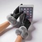 Women Leather Gloves Real Rex Rabbit Fur Genuine For Winter Touchscreen Mittens