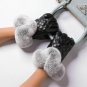 Women Leather Gloves Real Rex Rabbit Fur Genuine For Winter Touchscreen Mittens