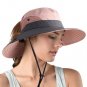 Sun Hats For Women Wide Brim Summer Cap Beach UV Ponytail Hunting Fishing Hiking