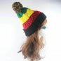 Winter Beanie Hat Men Women Warm Ski Cap Knitted Pompom Mixed Color Stripe New