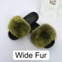 Women Slippers Natural Fox Fur Indoor Summer Shoes Genuine Sliders Ladies Girls