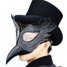 Steampunk Men Face Mask Black Leather Plague Doctor Bird Long Nose Cosplay