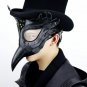 Steampunk Men Face Mask Black Leather Plague Doctor Bird Long Nose Cosplay