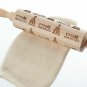 Wooden Rolling Pin Cookies Christmas Elk Print Kitchen Tools Home Decorations