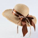 Sun Hat For Women Straw Ladies Wide Brim Summer Beach Cap Panama Cowboy Style