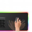 Mouse Pad Large Gaming  LED Lighting Glow Mat Knitted Edge USB Rubber Keypad