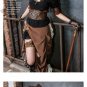 Steampunk Women Belt Corset Waist Vintage Gothic Brown Leather Harness Clock