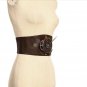 Steampunk Women Belt Corset Waist Vintage Gothic Brown Leather Harness Clock