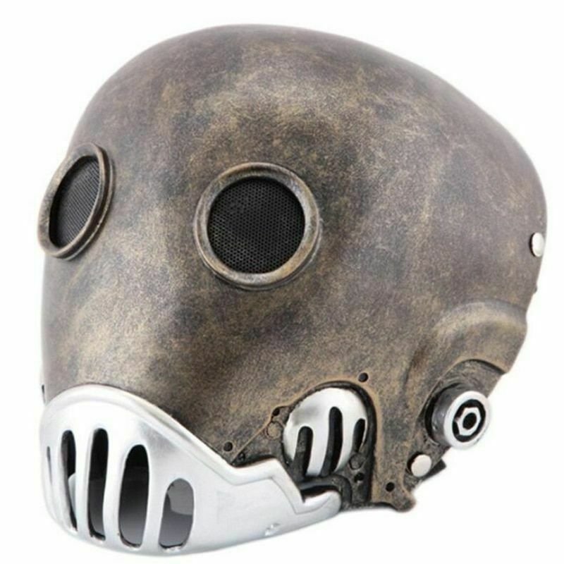 Men Face Mask Head Helmet Props Resin Halloween Prop Cosplay Steampunk Army