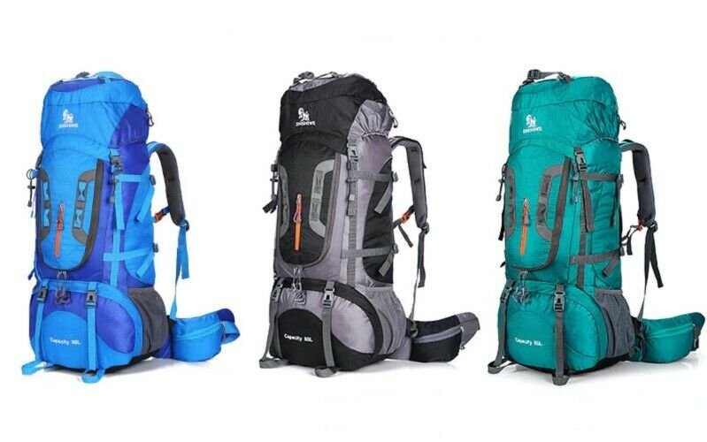 Camping Hiking Backpack Rucksack Big Outdoor Bag Nylon Sport Travel Fishing 80L