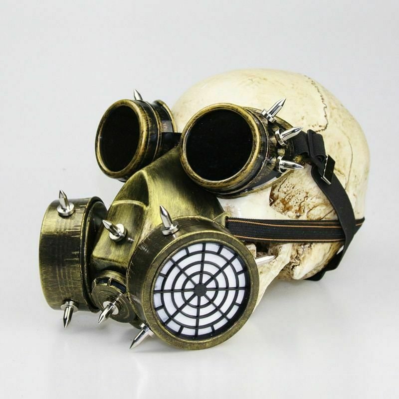 Men Face Mask Party Carnival Steampunk Gasmask Goggles Punk Cosplay Retro Army