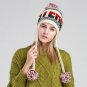 Beanies Women Winter Hat With Ears Flap Warm Girls Ski Knit Cap Pom Pom Ladies