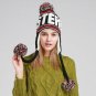 Beanies Women Winter Hat With Ears Flap Warm Girls Ski Knit Cap Pom Pom Ladies