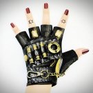 Half Finger Leather Gloves Women Steampunk Theater Cosplay Vintage Gothic Punk