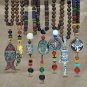 Handmade Nepal Women Necklace Buddhist Mala Wood Beads Pendant Jewelry Men