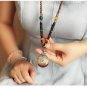 Handmade Nepal Women Necklace Buddhist Mala Wood Beads Pendant Jewelry Men