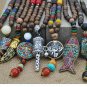 Handmade Nepal Women Necklace Buddhist Mala Wood Beads Pendant Jewelry Men