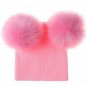 Baby Warm Hat Pom Pom Girls Winter Beanie Knitted Cap Cartoon Mickey Knit Fur