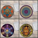 Mouse Pad PC Round Gaming Mandala Art Vintage Non Slip Rubber Mat Retro Style