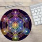 Mouse Pad PC Round Gaming Mandala Art Vintage Non Slip Rubber Mat Retro Style