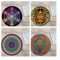 Mouse Pad PC Round Gaming Mandala Art Vintage Non Slip Rubber Mat Retro Style