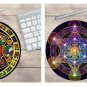 Mouse Pad PC Round Gaming Mandala Art Vintage Non Slip Rubber Mat Retro Style