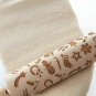 Wooden Rolling Pin Cookies Kitchen Tools Christmas Elk Print Home Decorations