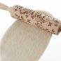 Wooden Rolling Pin Cookies Kitchen Tools Christmas Elk Print Home Decorations