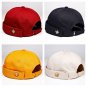 Men Baseball Cap Brimless Hemp Leaf Rolled Cuff Bucket Skullcap Sailor Hat Bob